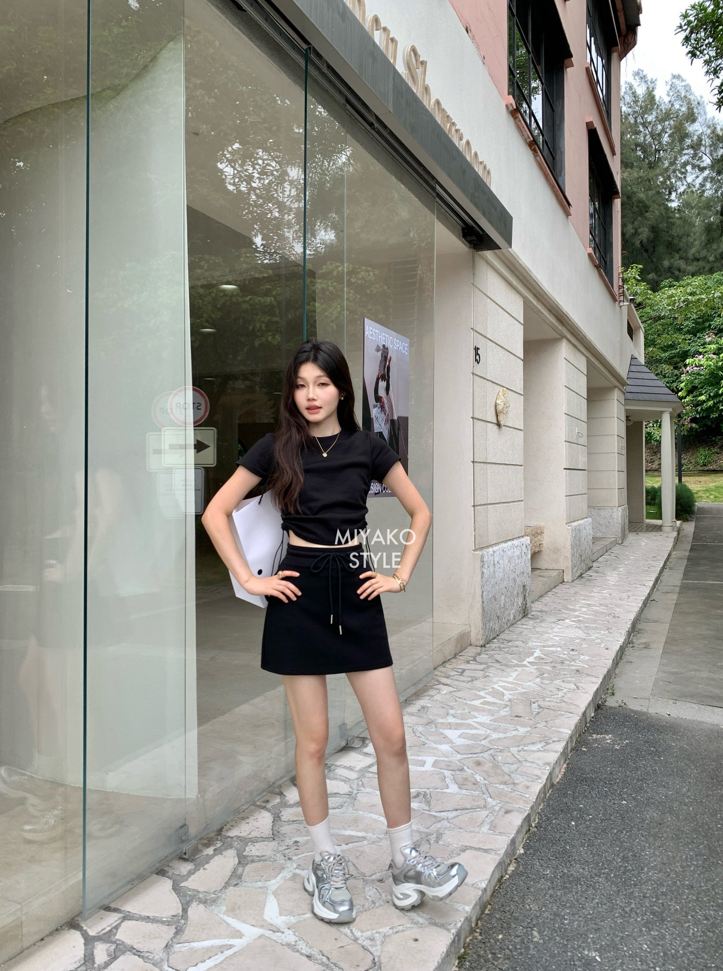 Cheese Mini Skirt in Black 黑色短裙