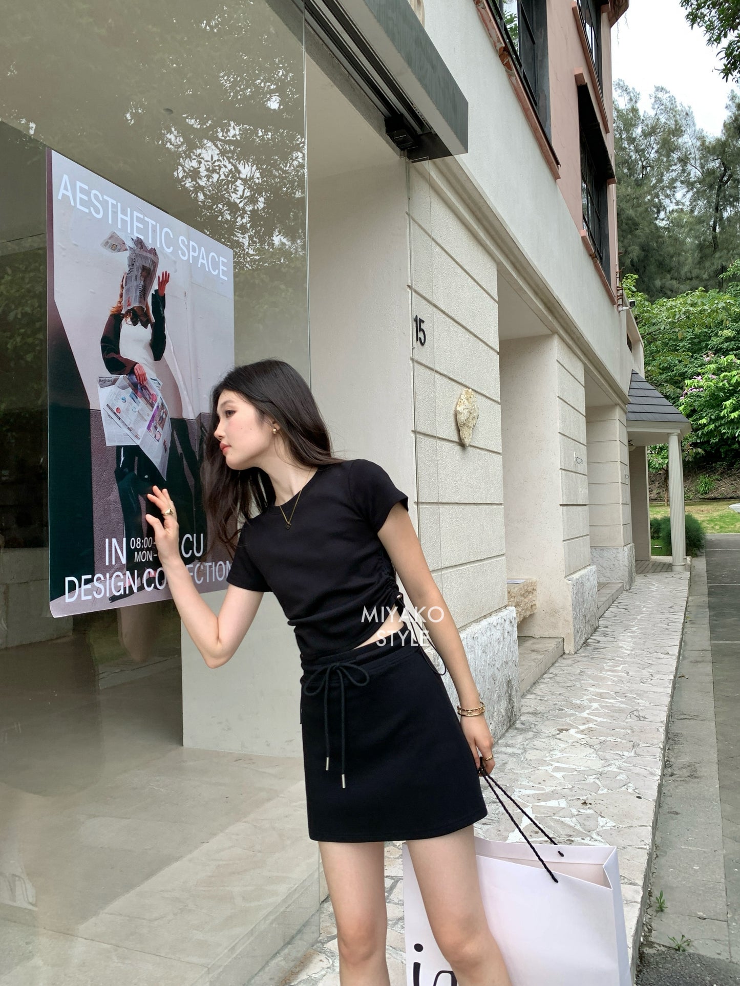 Cheese Mini Skirt in Black 黑色短裙