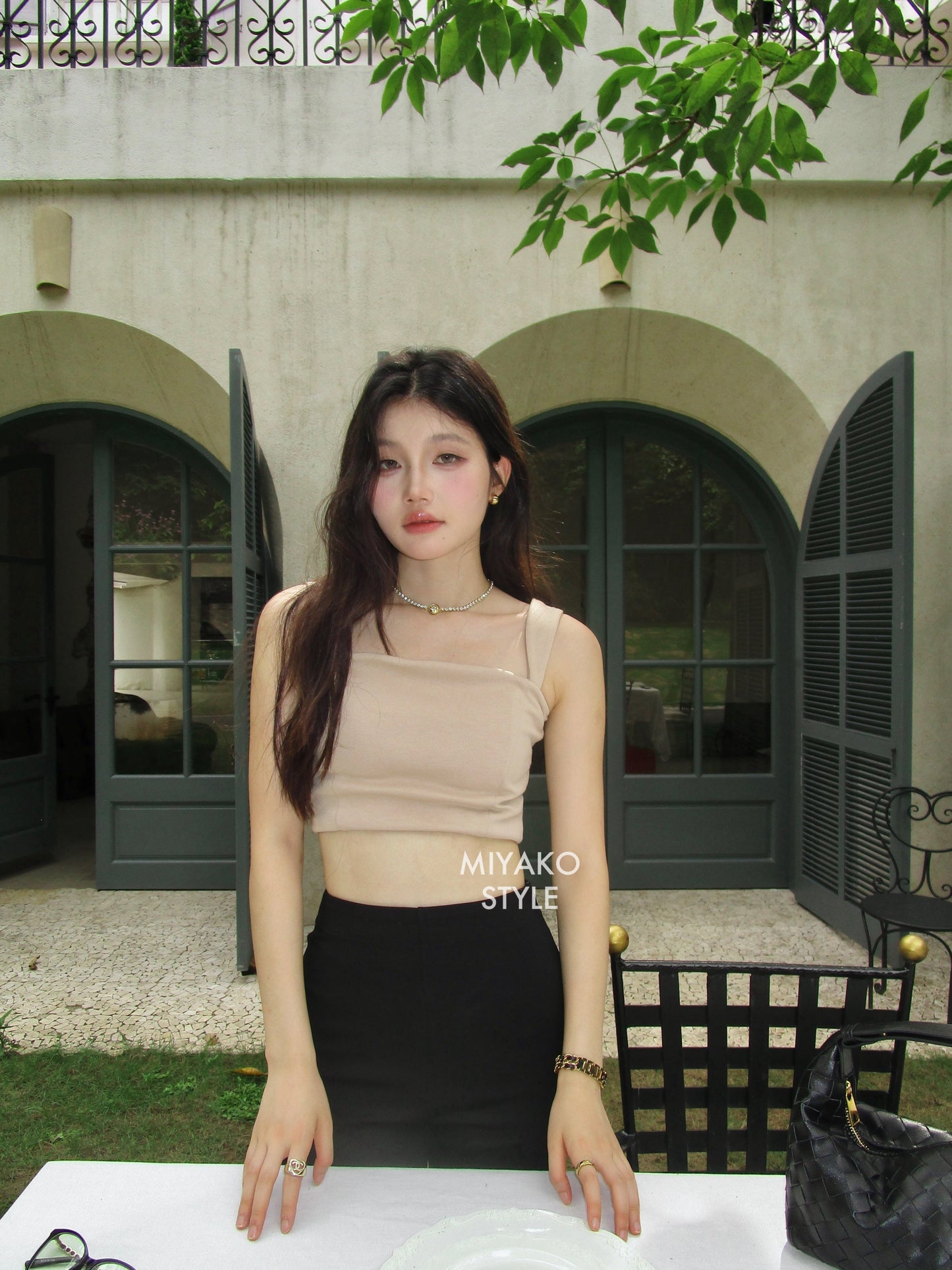 The New Premium Bra Crop Top in Khaki