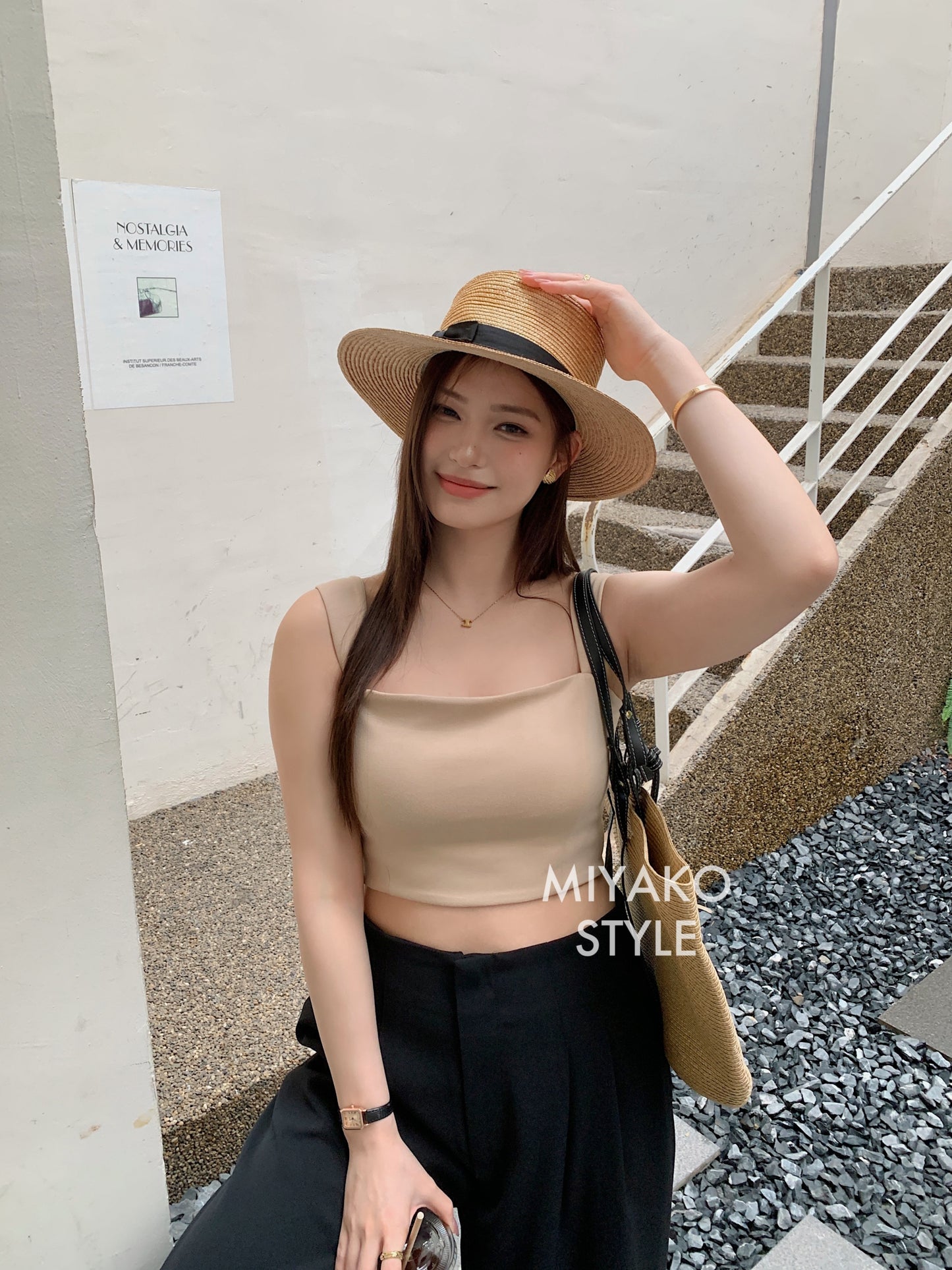 The New Premium Bra Crop Top in Khaki