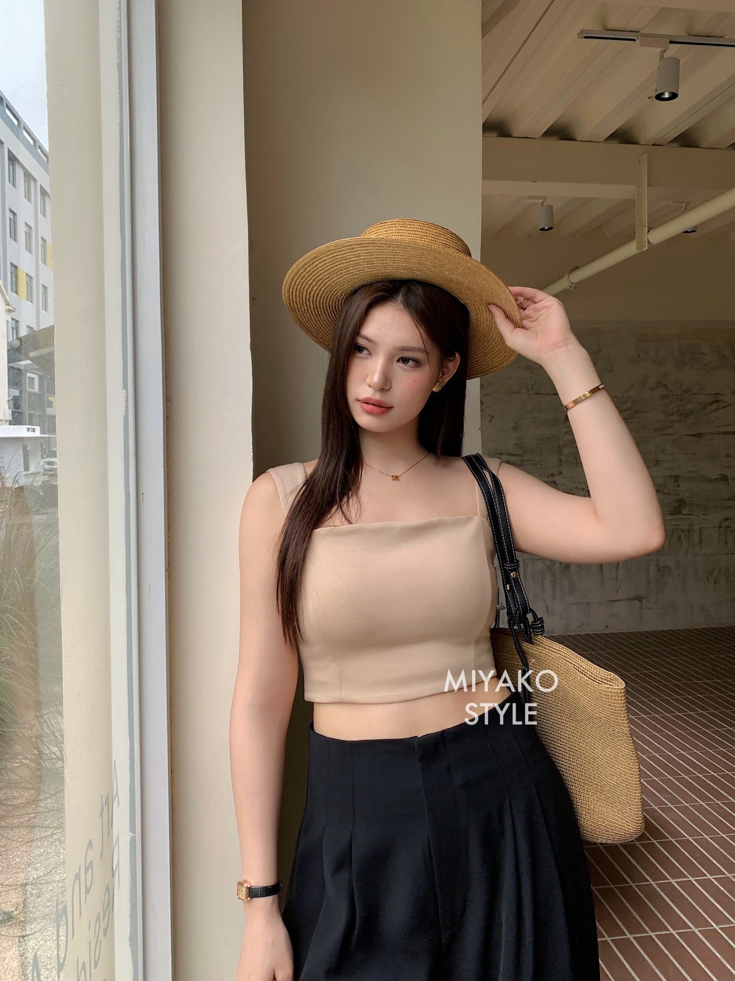 The New Premium Bra Crop Top in Khaki