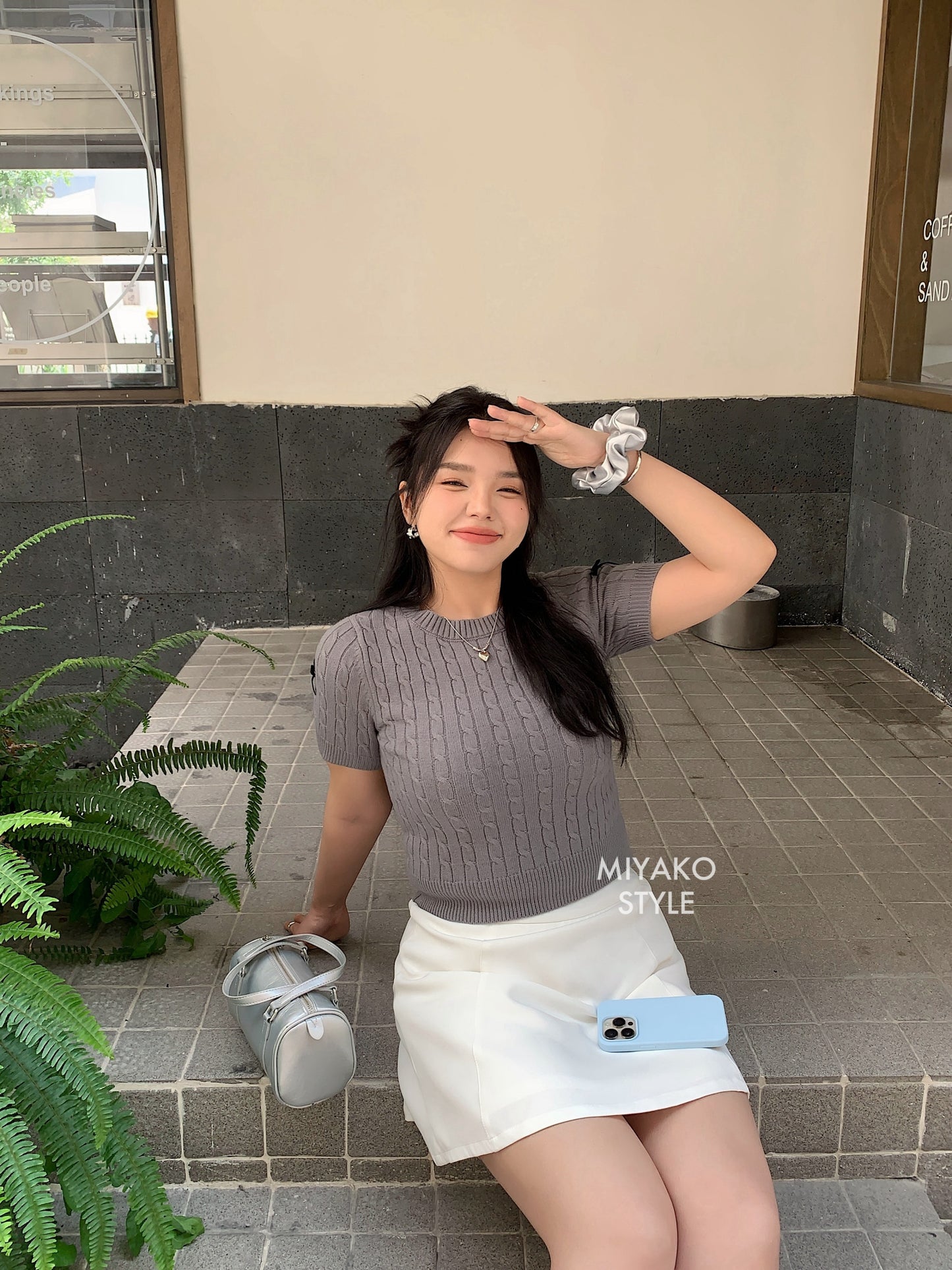 (DEFECT) Caitlyn A Line Mini Skirt in White