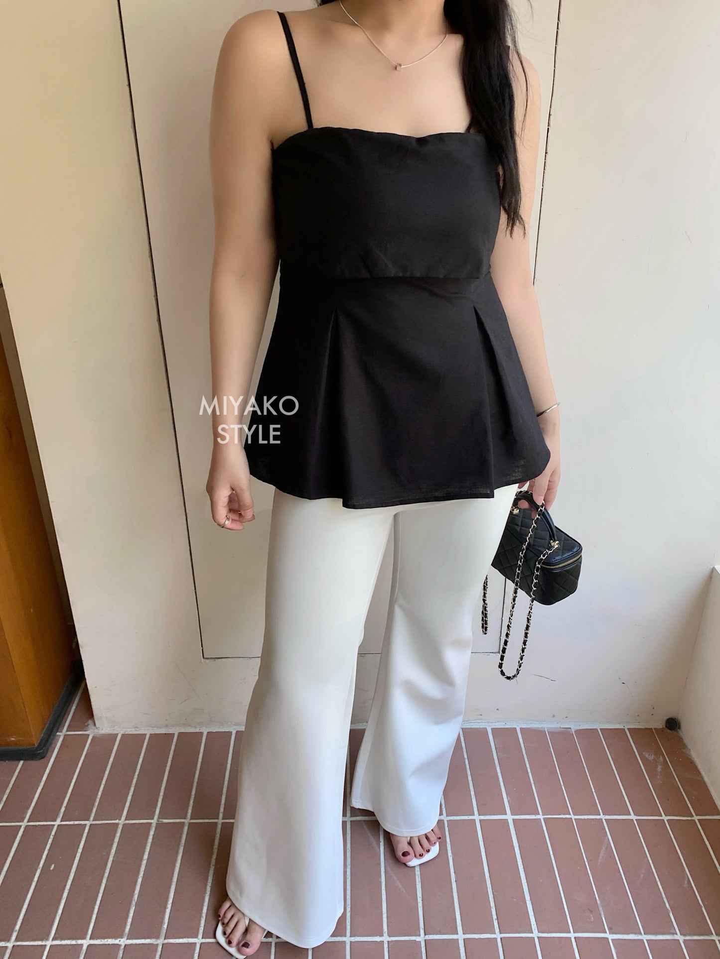 Venus High Waist Flared Pants in White