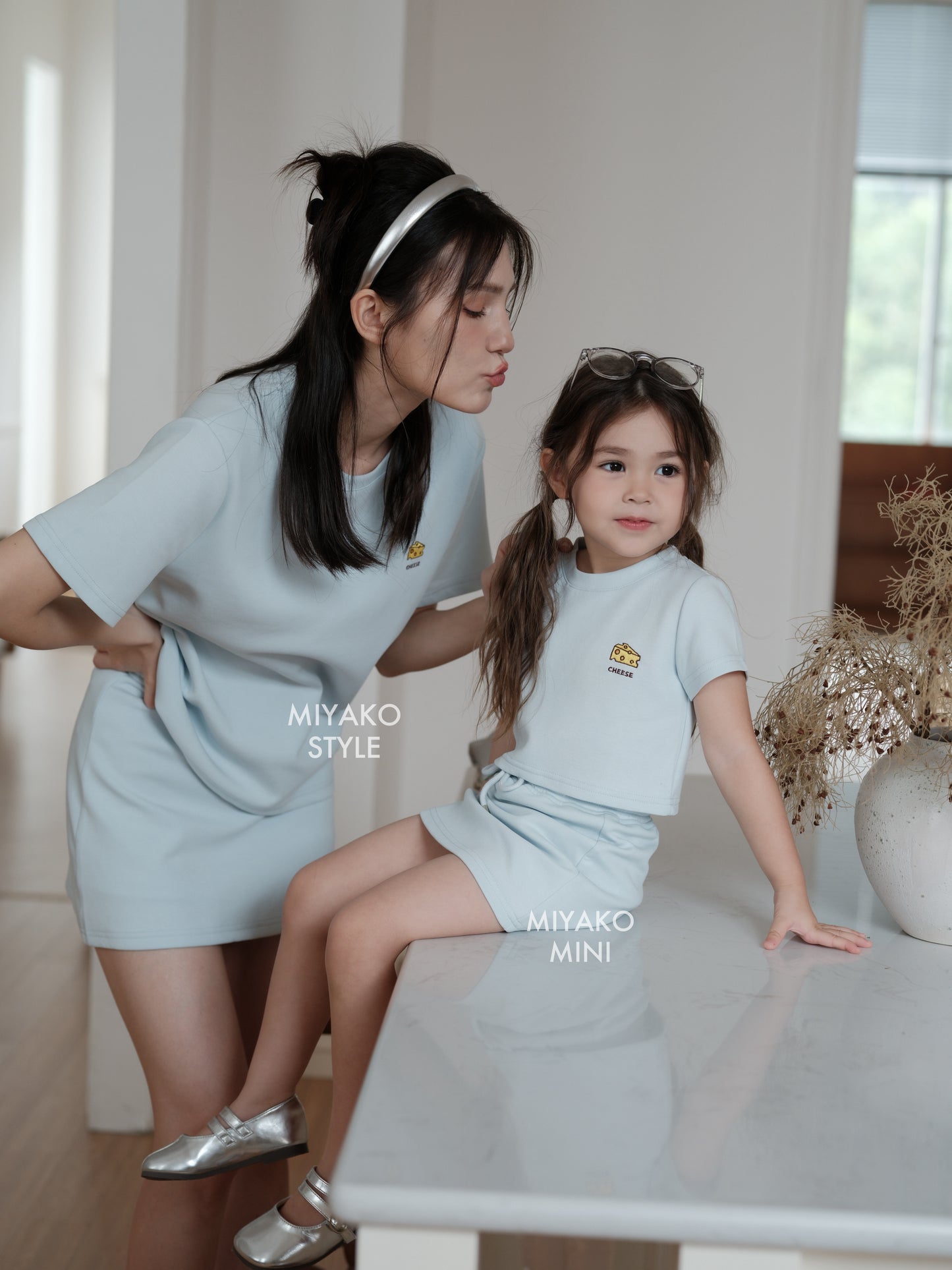 Cheese Mini Skirt in Blue Girl 小女孩短裙