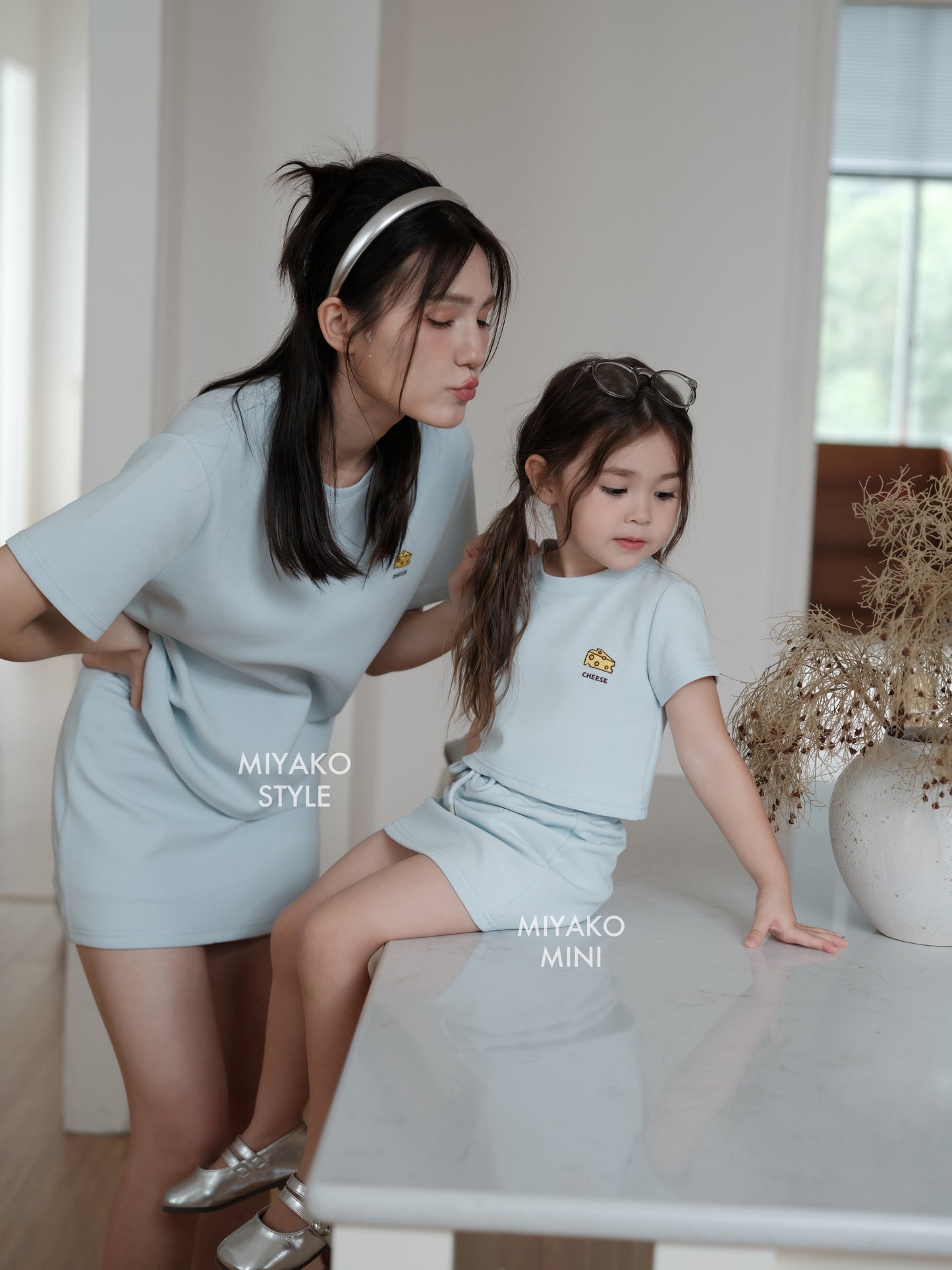 Cheese Mini Skirt in Blue Girl 小女孩短裙