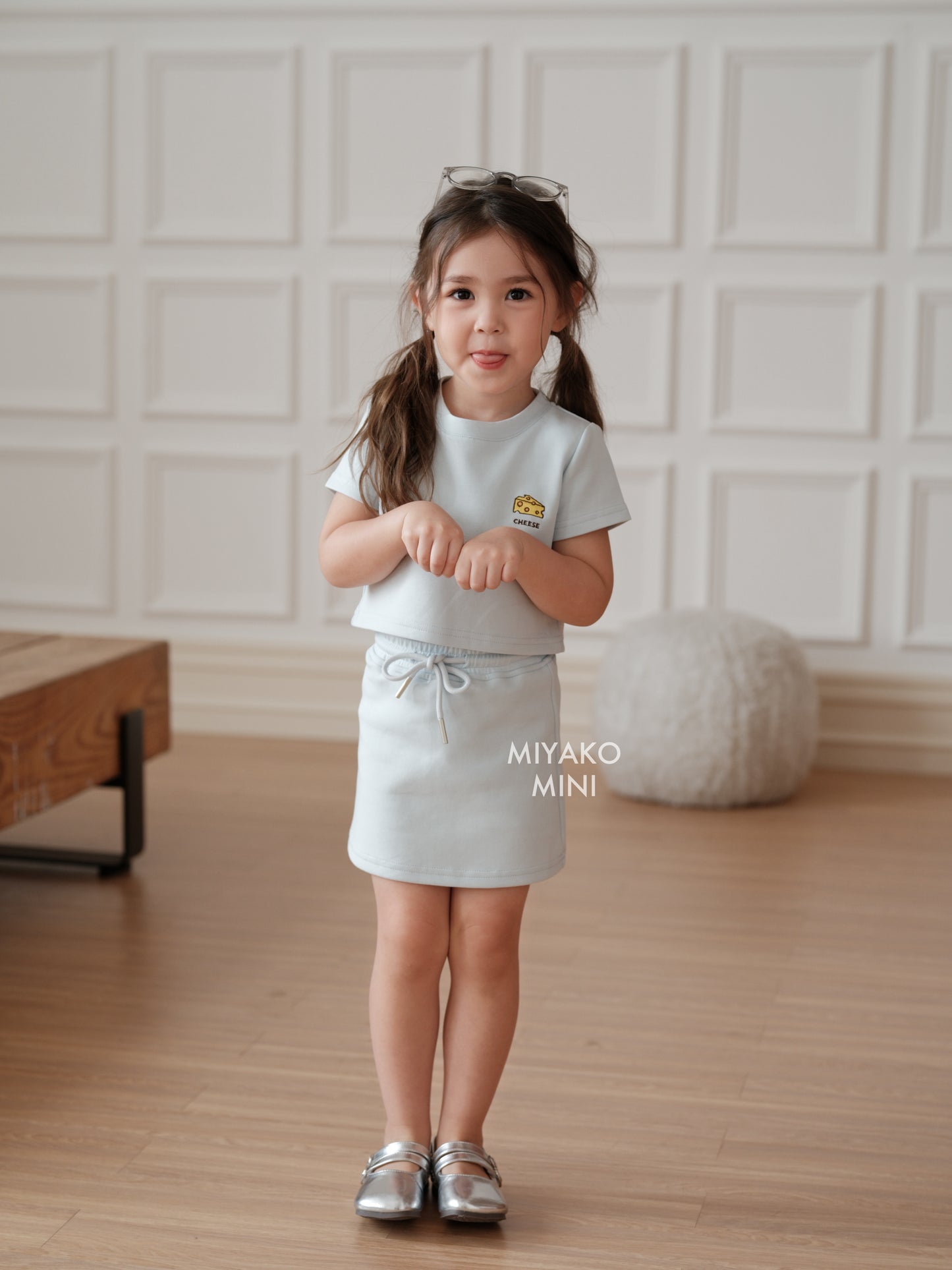 Cheese Mini Skirt in Blue Girl 小女孩短裙