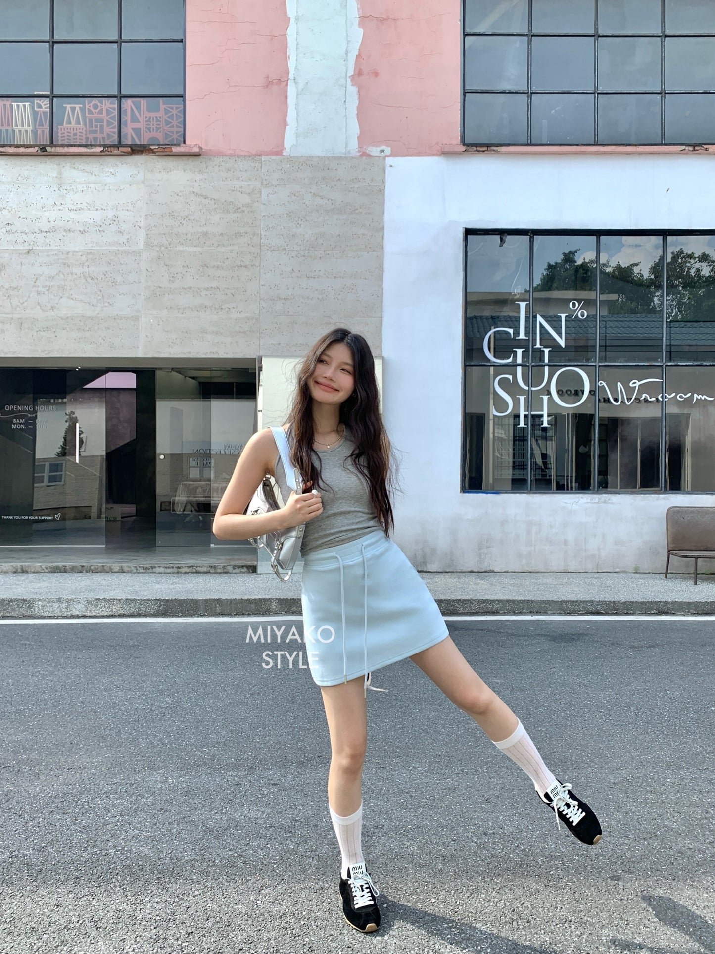 Cheese Mini Skirt in Blue 藍色短裙
