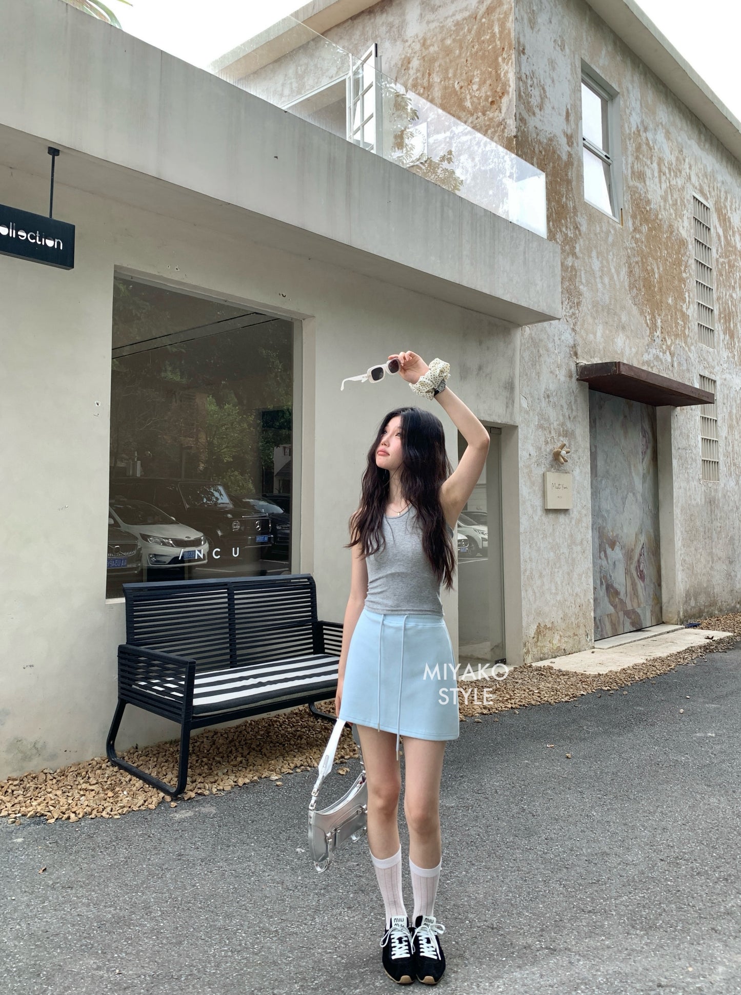 Cheese Mini Skirt in Blue 藍色短裙