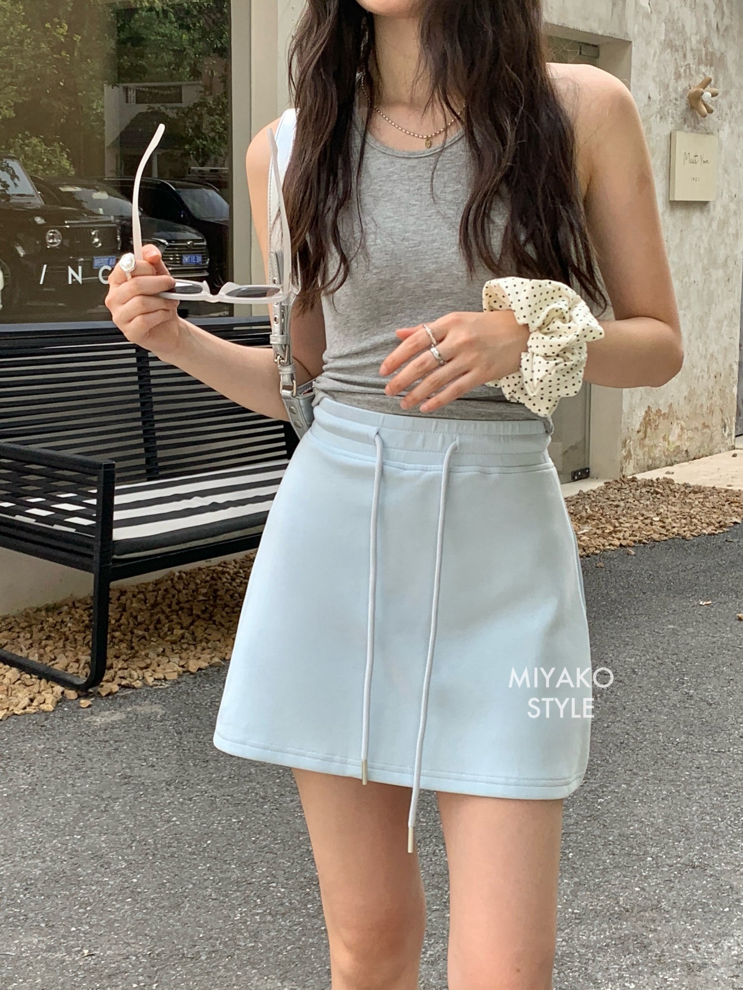Cheese Mini Skirt in Blue 藍色短裙