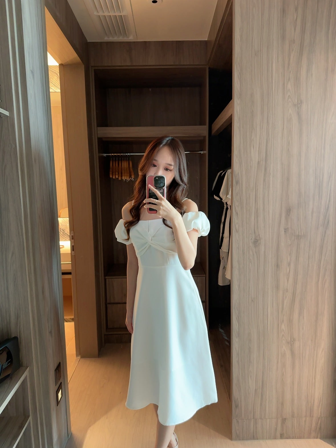 Adele off shoulder Dress in White