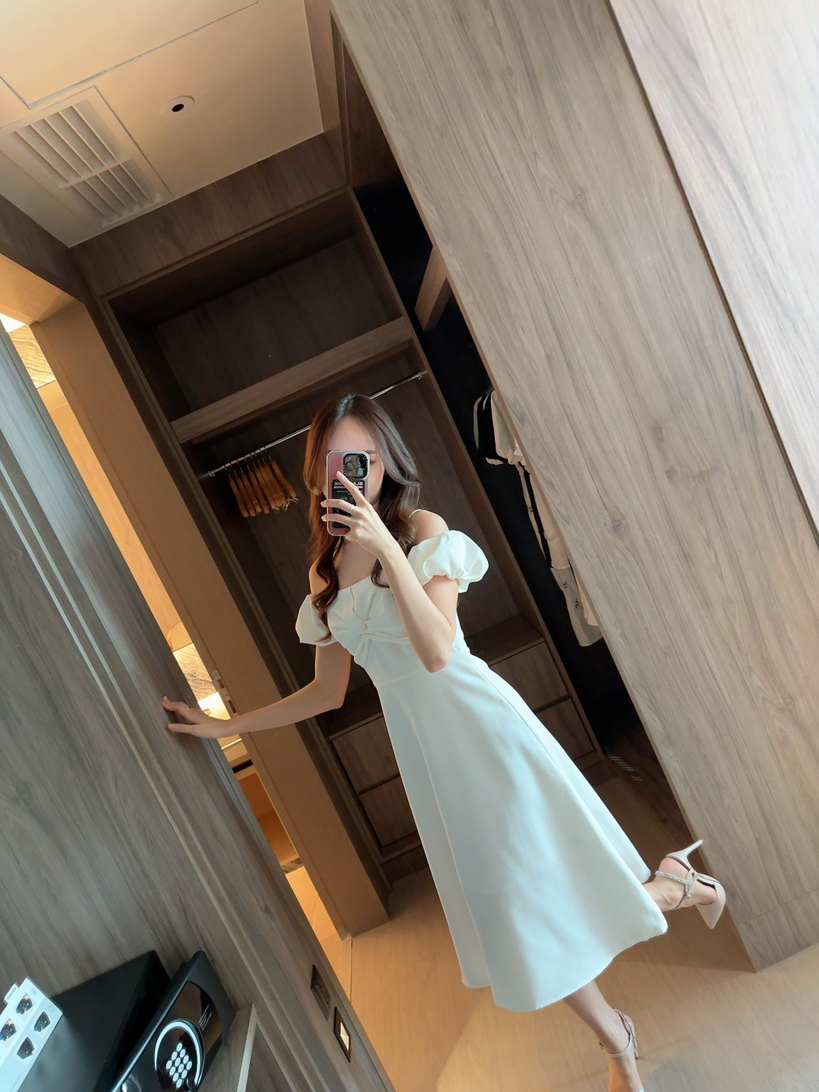 Adele off shoulder Dress in White