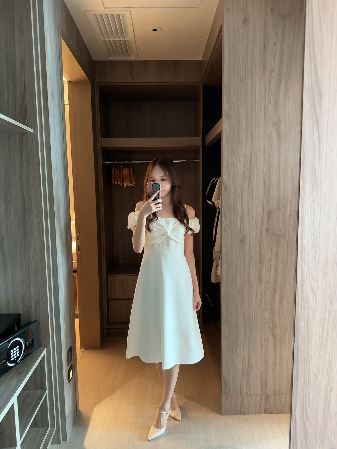 Adele off shoulder Dress in White