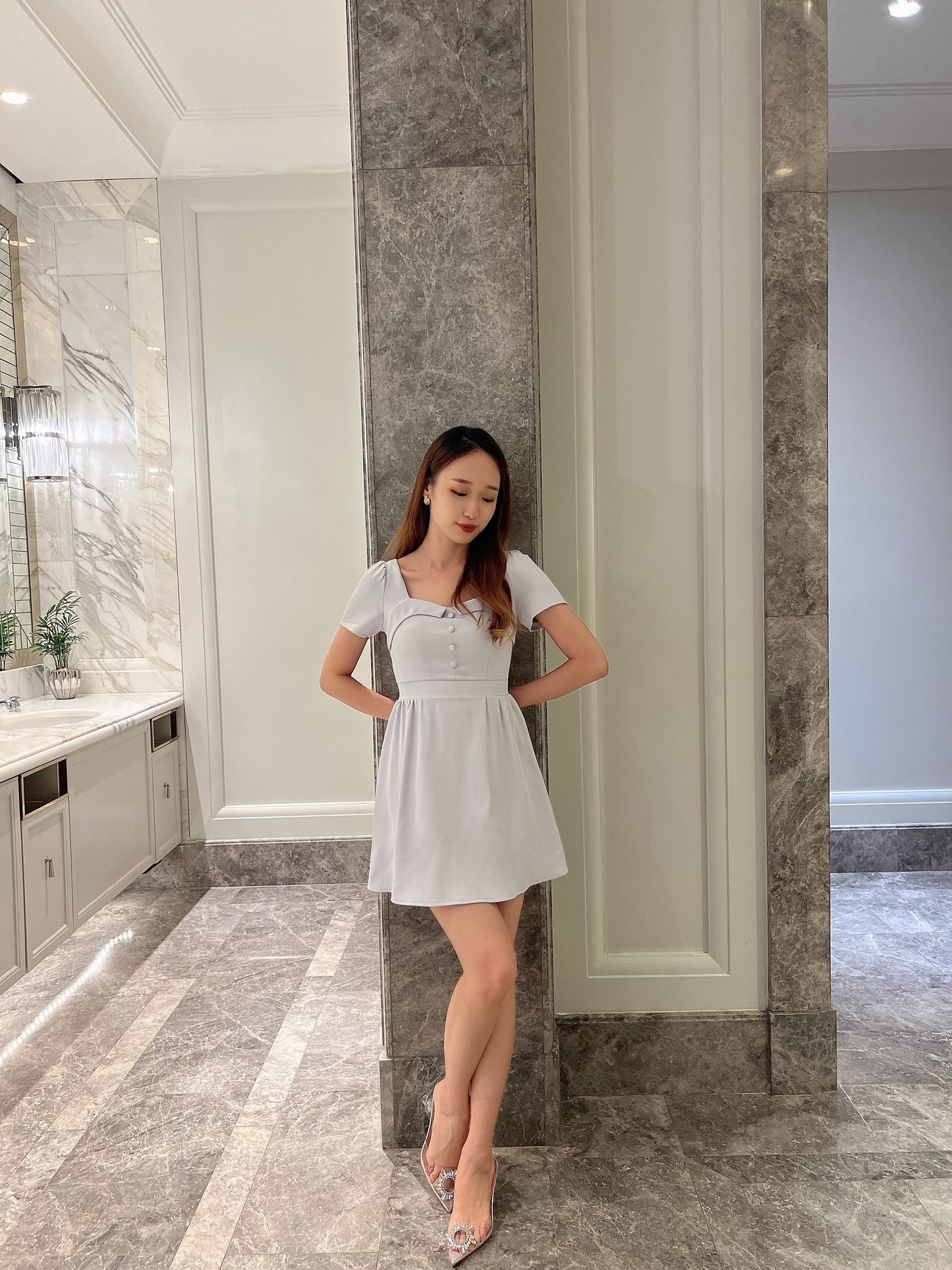 (DEFECT瑕疵) Alice Mini Dress In Light Blue