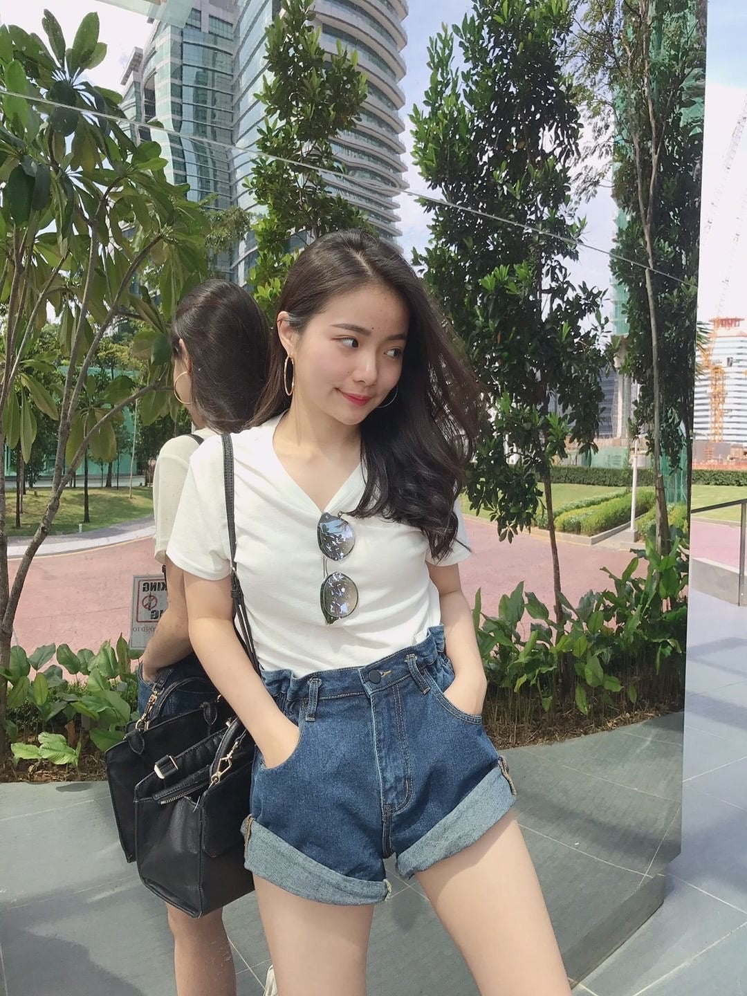 Ava denim short in darkblue