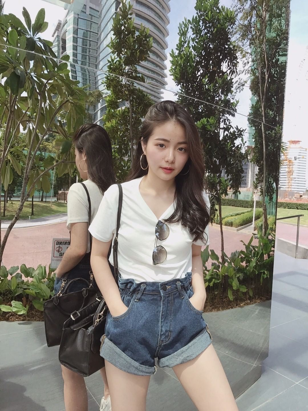 Ava denim short in darkblue