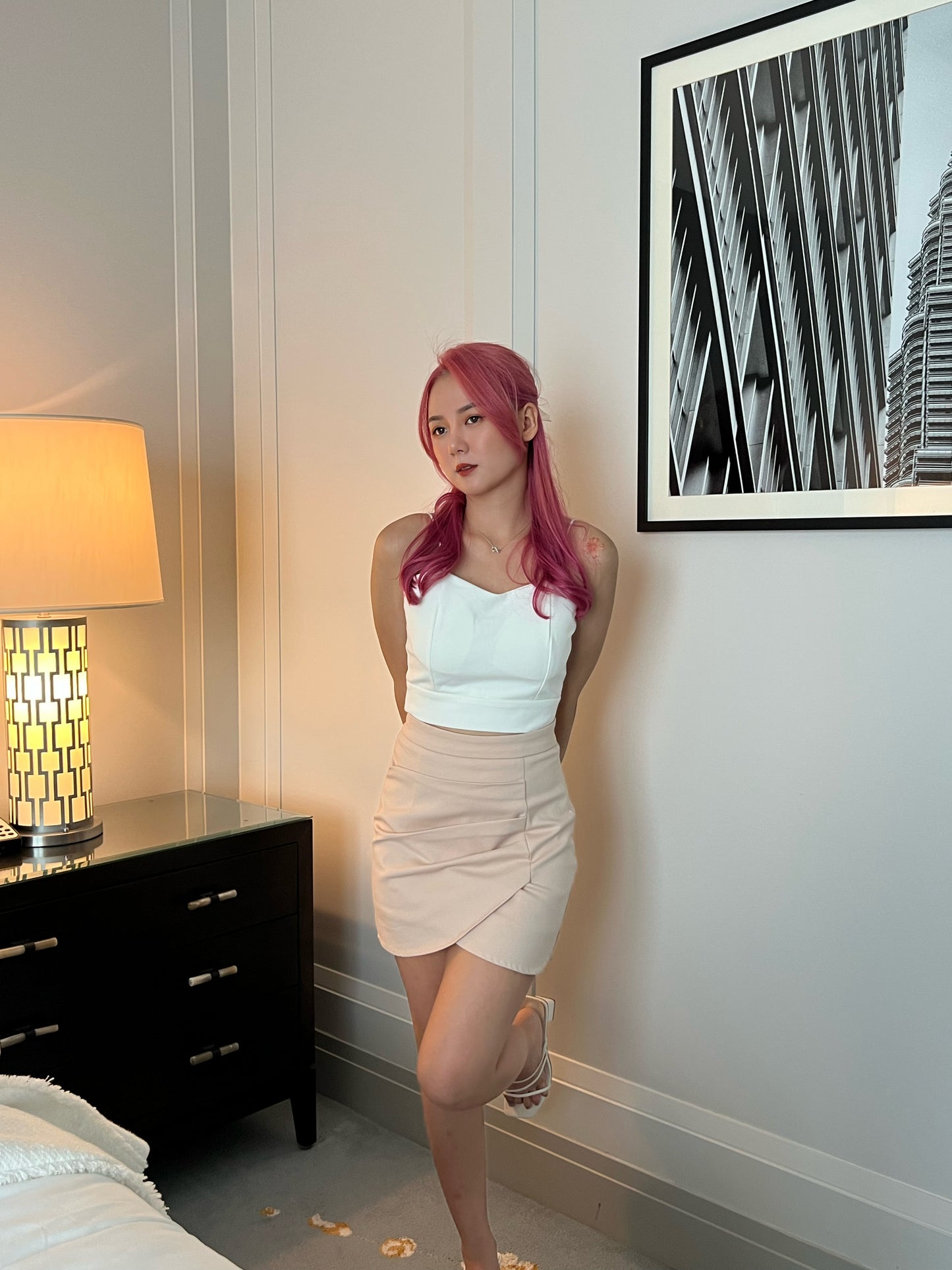 Florence Mini Skirt in Almond