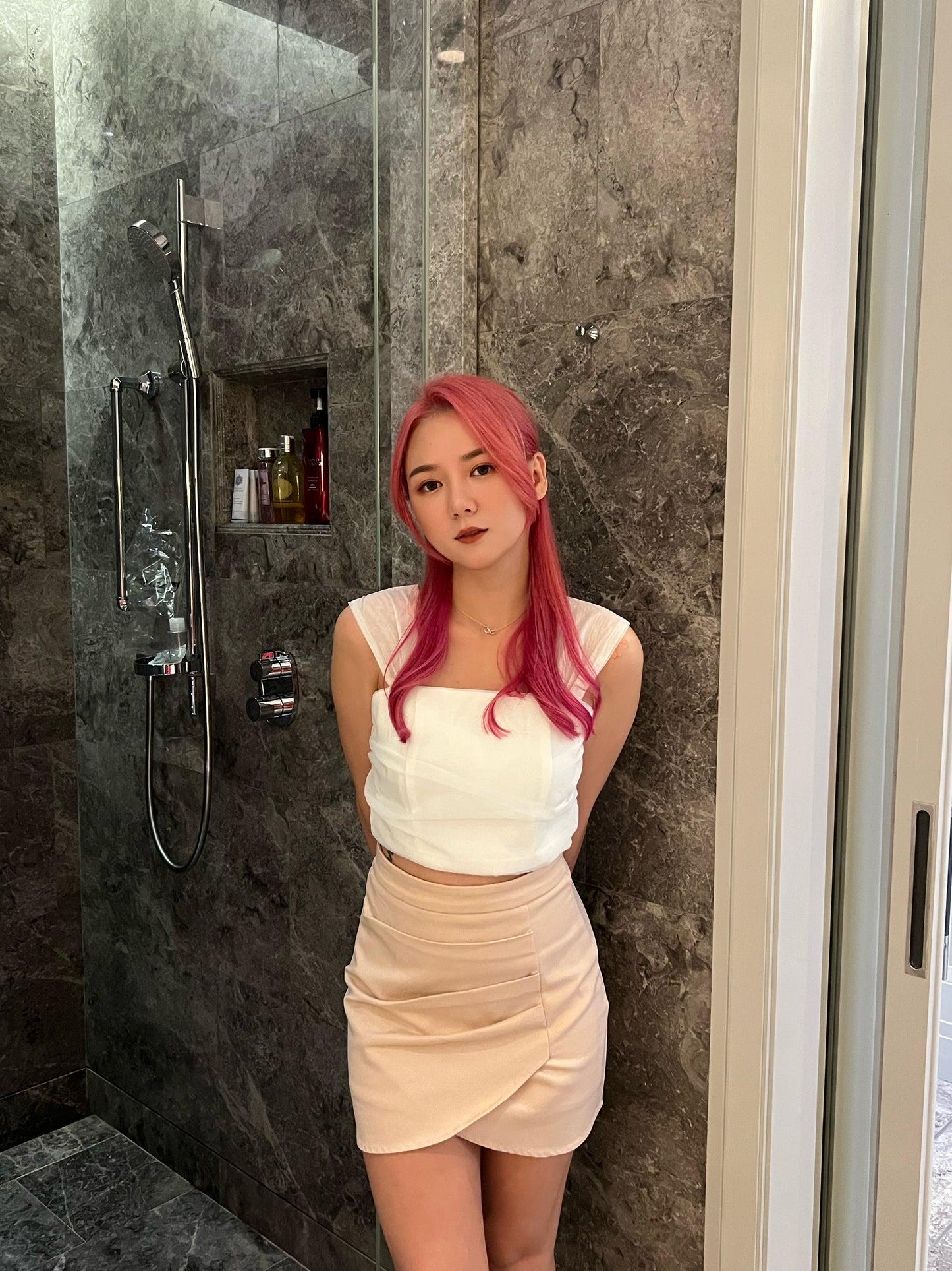 Florence Mini Skirt in Almond