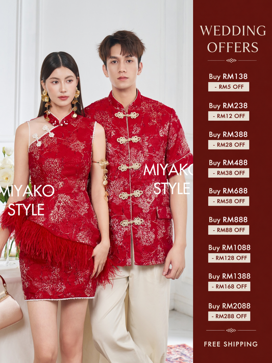 【名门望族】Noble Premium Men Suit Cheongsam in Red 红色男唐装