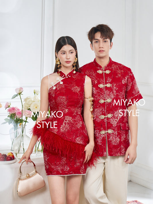 【名门望族】Noble Premium Men Suit Cheongsam in Red 红色男唐装