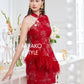 【名门望族】Noble Premium Fur Dress in Red 红色女装连身裙
