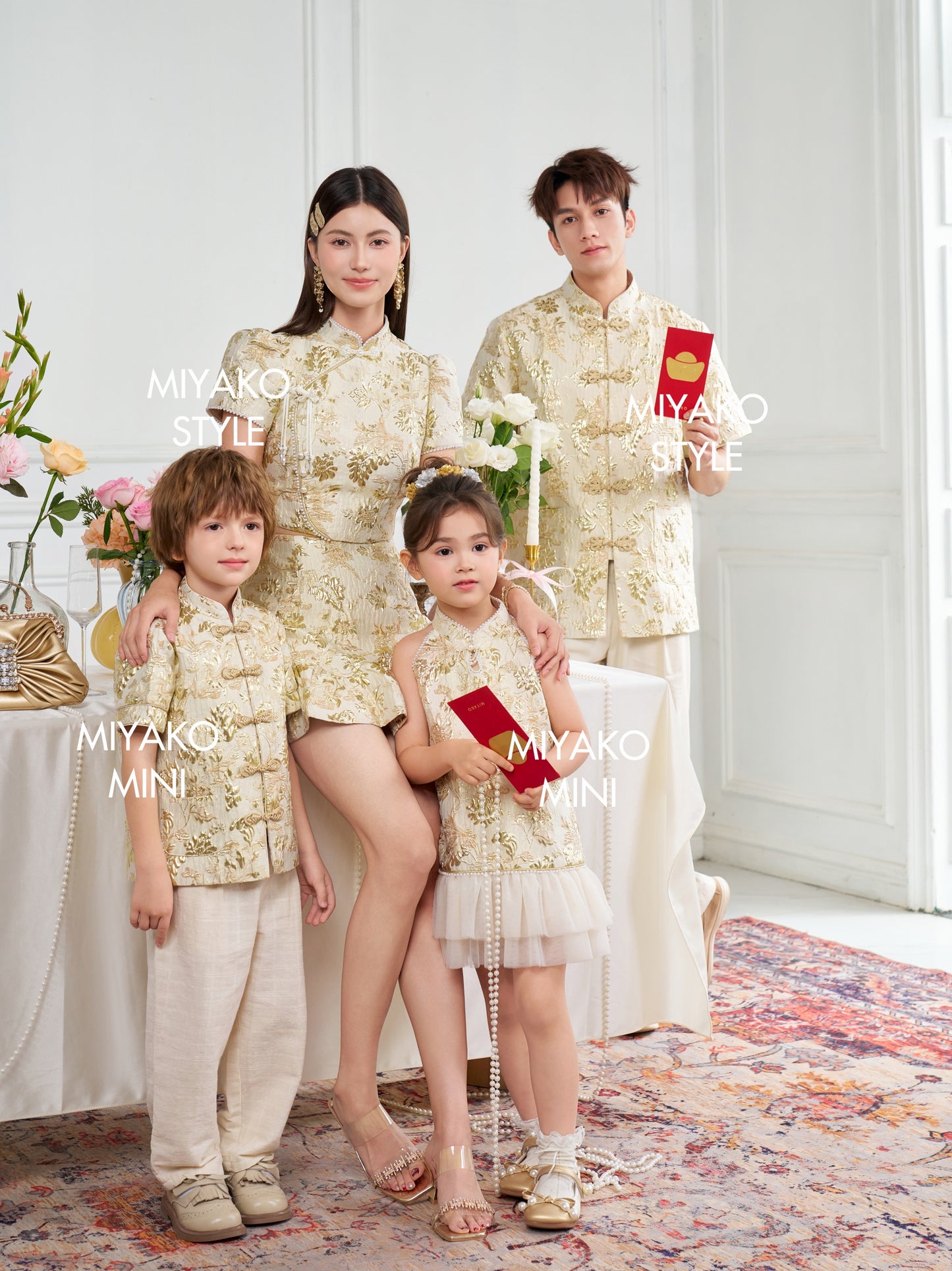 【春风得亿】Millions Premium Boy Suit in Gold 金色小男孩唐装