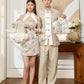 【万事如亿】Billionaire Embroidered Padded & Detachable Sleeve Mini Cheongsam Dress in Ash Beige 米灰色女装短款