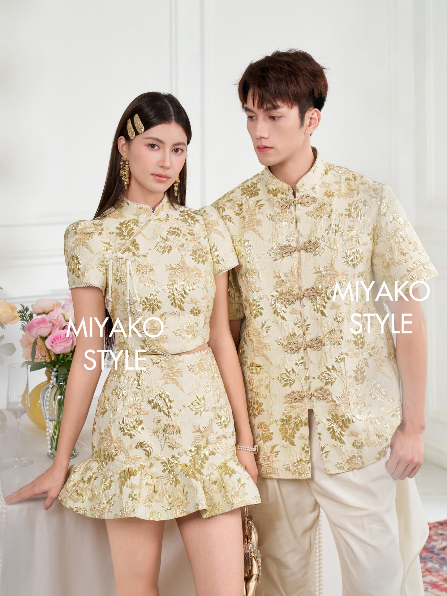 【春风得亿】Millions Premium Men Suit in Gold 金色男唐装