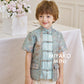 【万事如亿】Billionaire Premium Boy Suit Cheongsam in Sea Blue 绿蓝色小男孩唐装