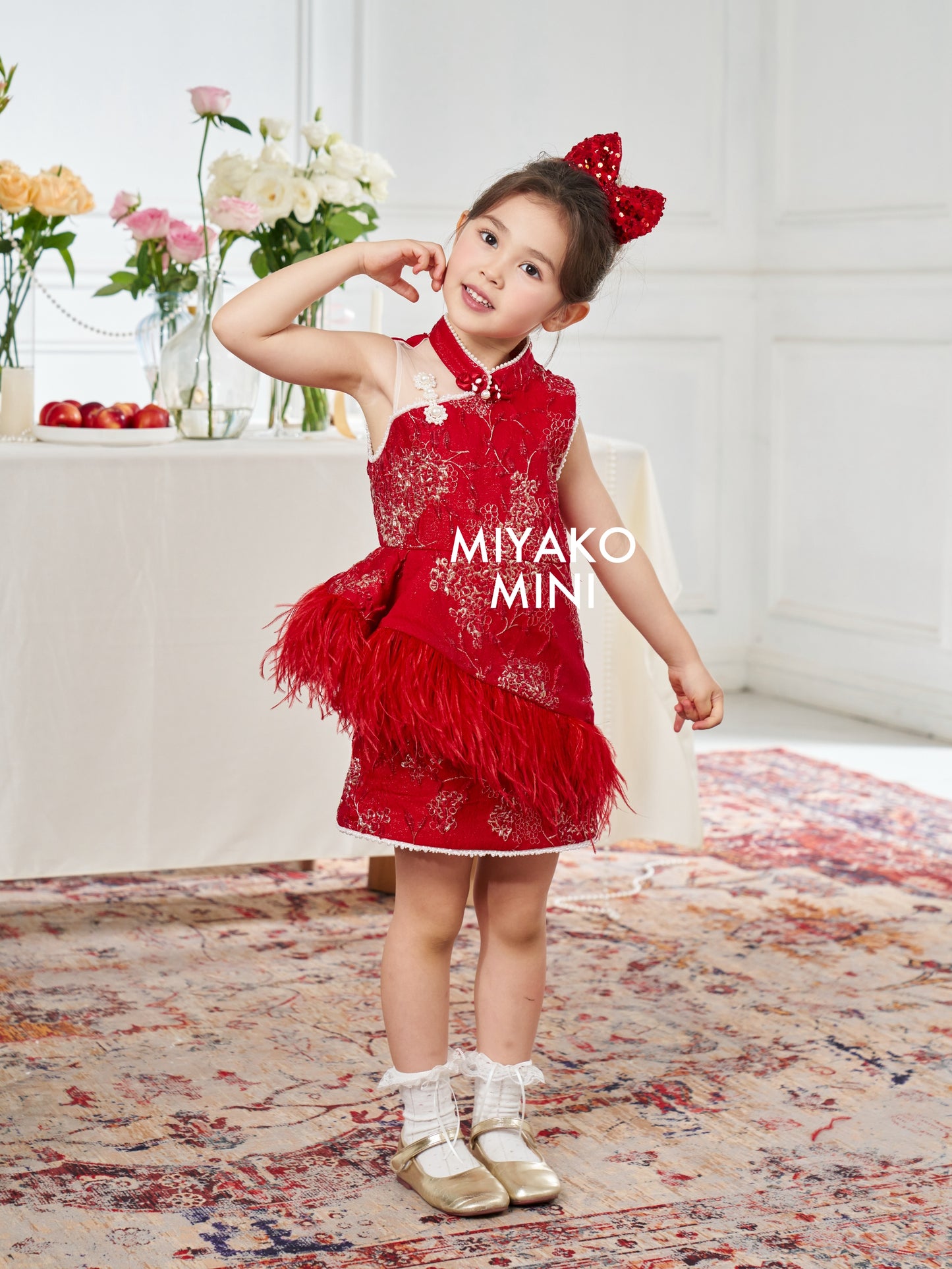 【名门望族】Noble Premium Girl Dress in Red 红色小女孩连身裙