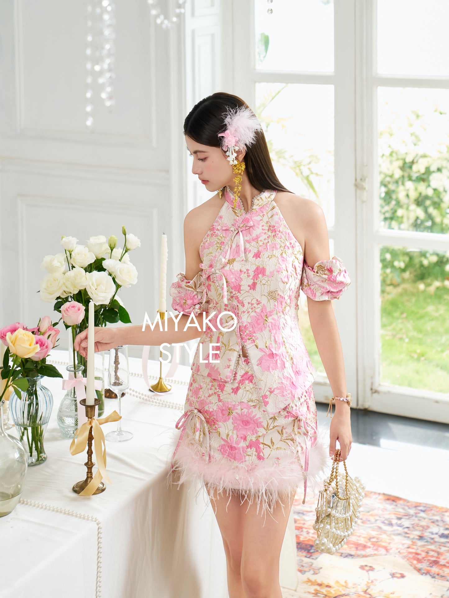 【公主殿下】Princess Premium Detachable Fur Mini Skirt in Pink 粉色女装短裙