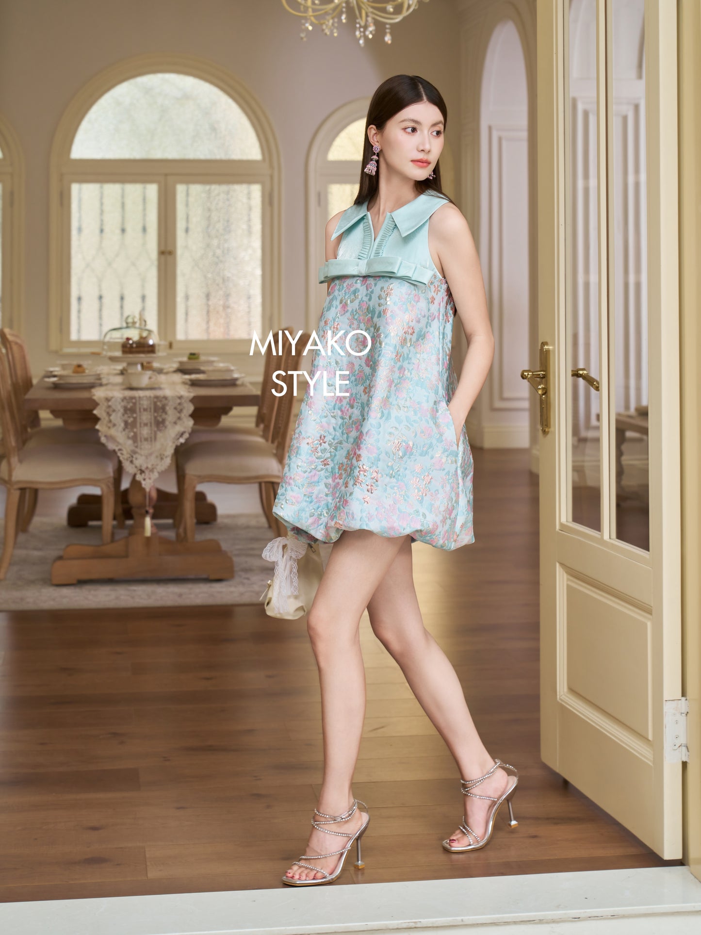【情有独钟】Love Premium Detachable Sleeve Bubble Dress in Tiffany Blue 蒂芙尼女装连身裙