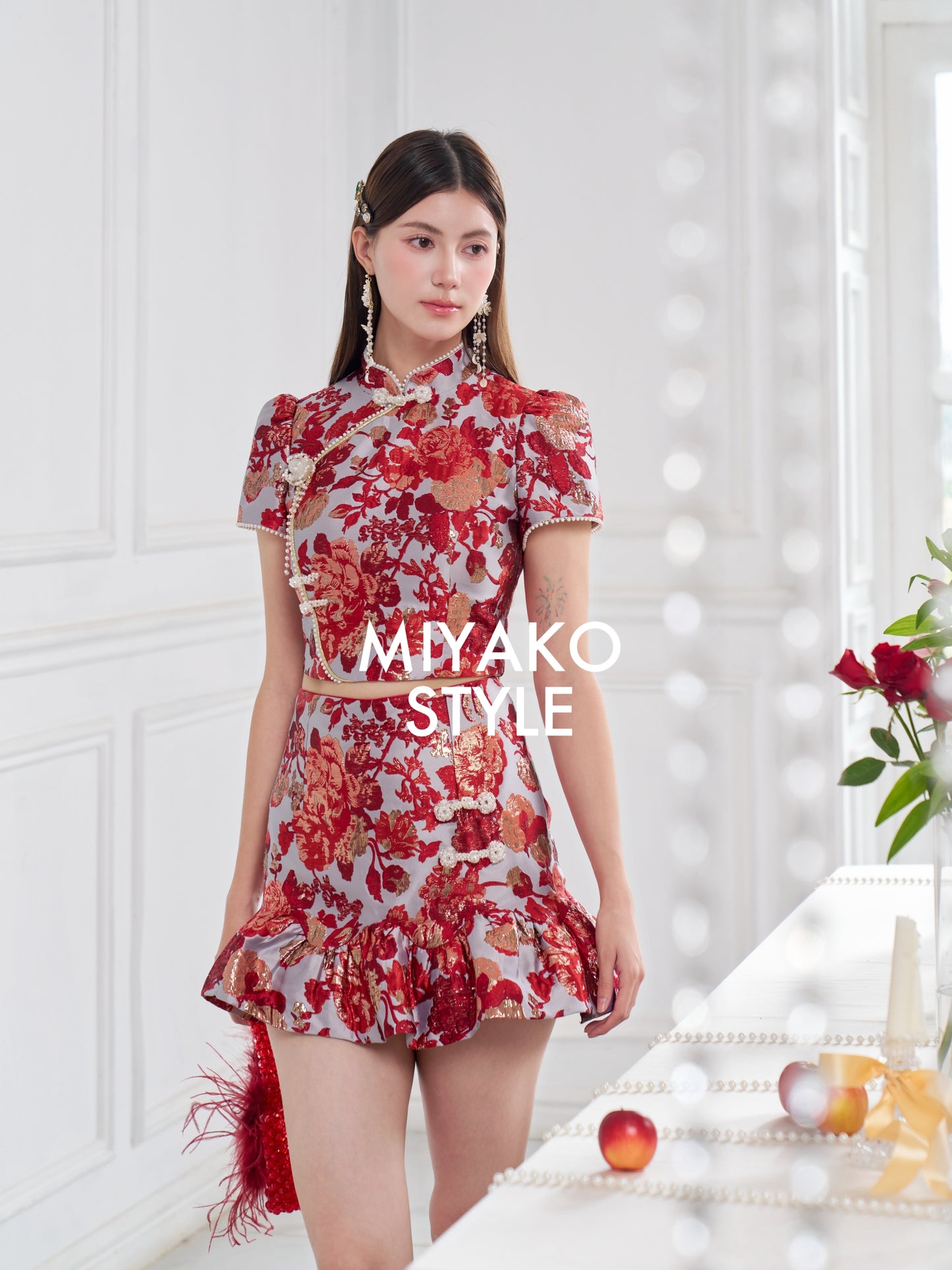 【春风得亿】Millions Premium Ruffle Mini Skirt in Red 红色女装短裙