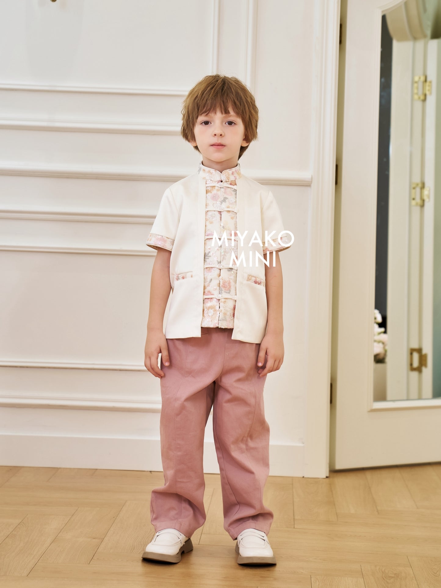 【春暖花开】Aurora Boy Cheongsam Suit in Beige 杏色小男孩唐装