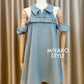 Denim Premium Detachable Sleeve Women Dress