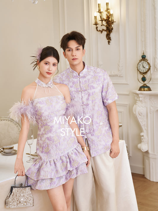 【紫属于你】Only You Premium Men Suit Cheongsam in Purple 男唐装
