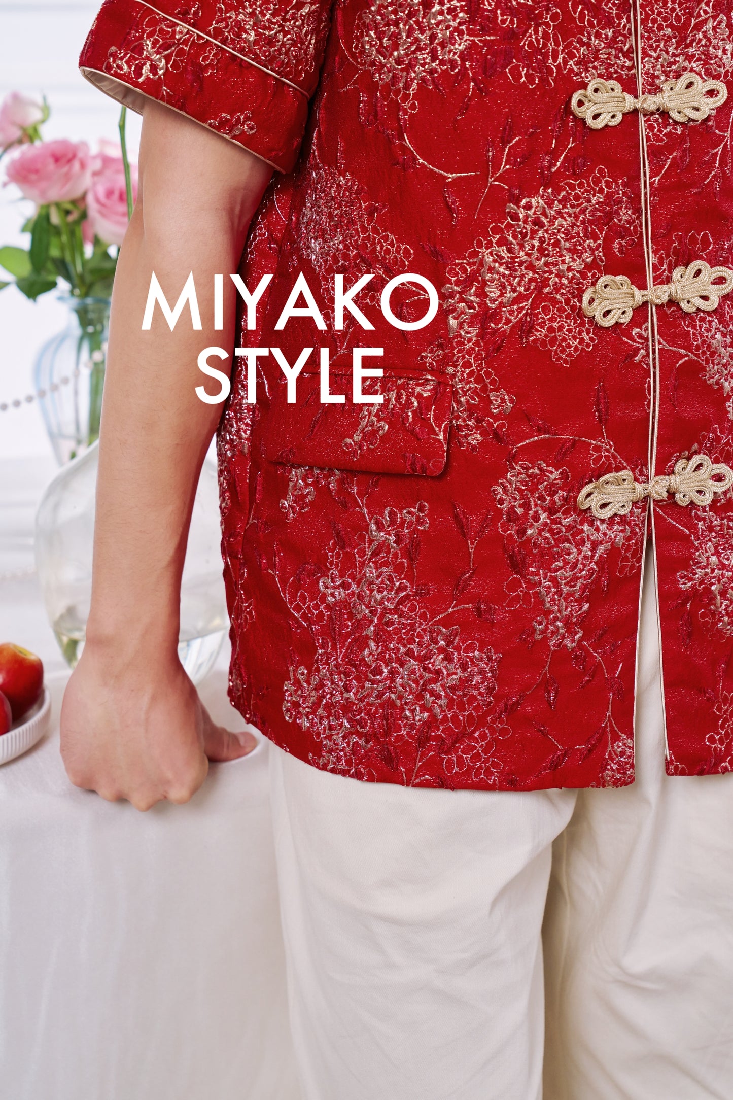 【名门望族】Noble Premium Men Suit Cheongsam in Red 红色男唐装