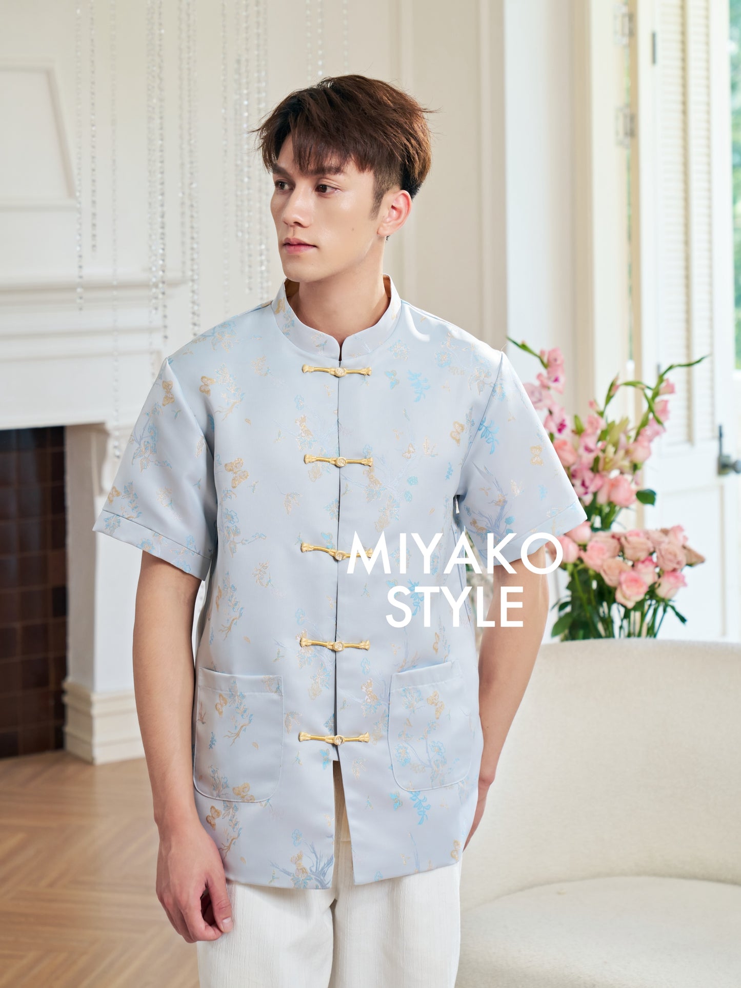 【花花世界】Fabulous Premium Men Suit in Blue 蓝色男唐装