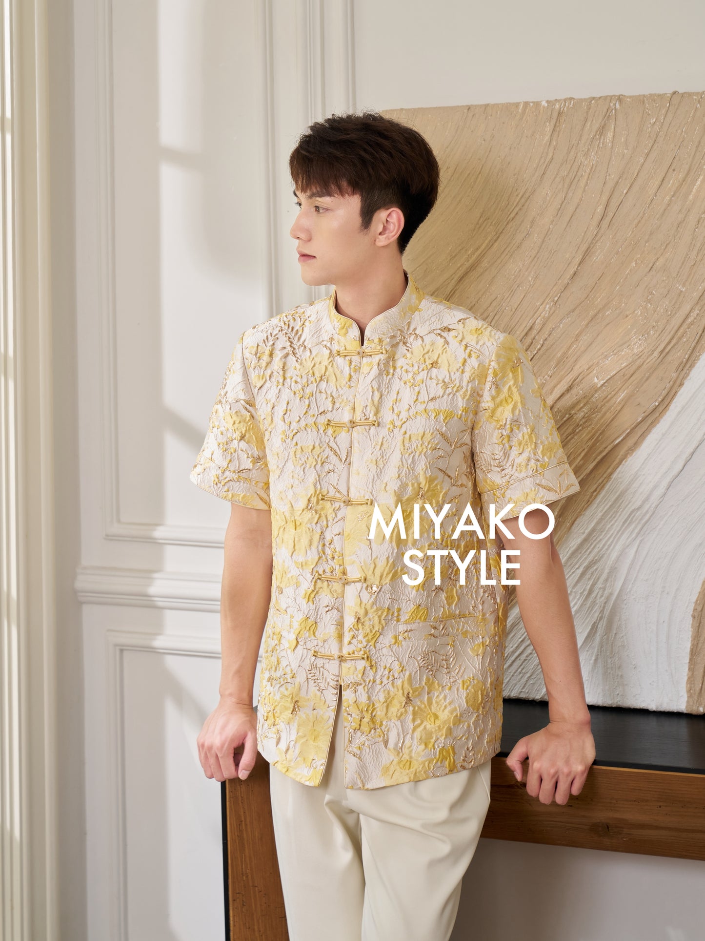 【情有独钟】Love Premium Men Suit in Light Yellow 浅黄色男唐装