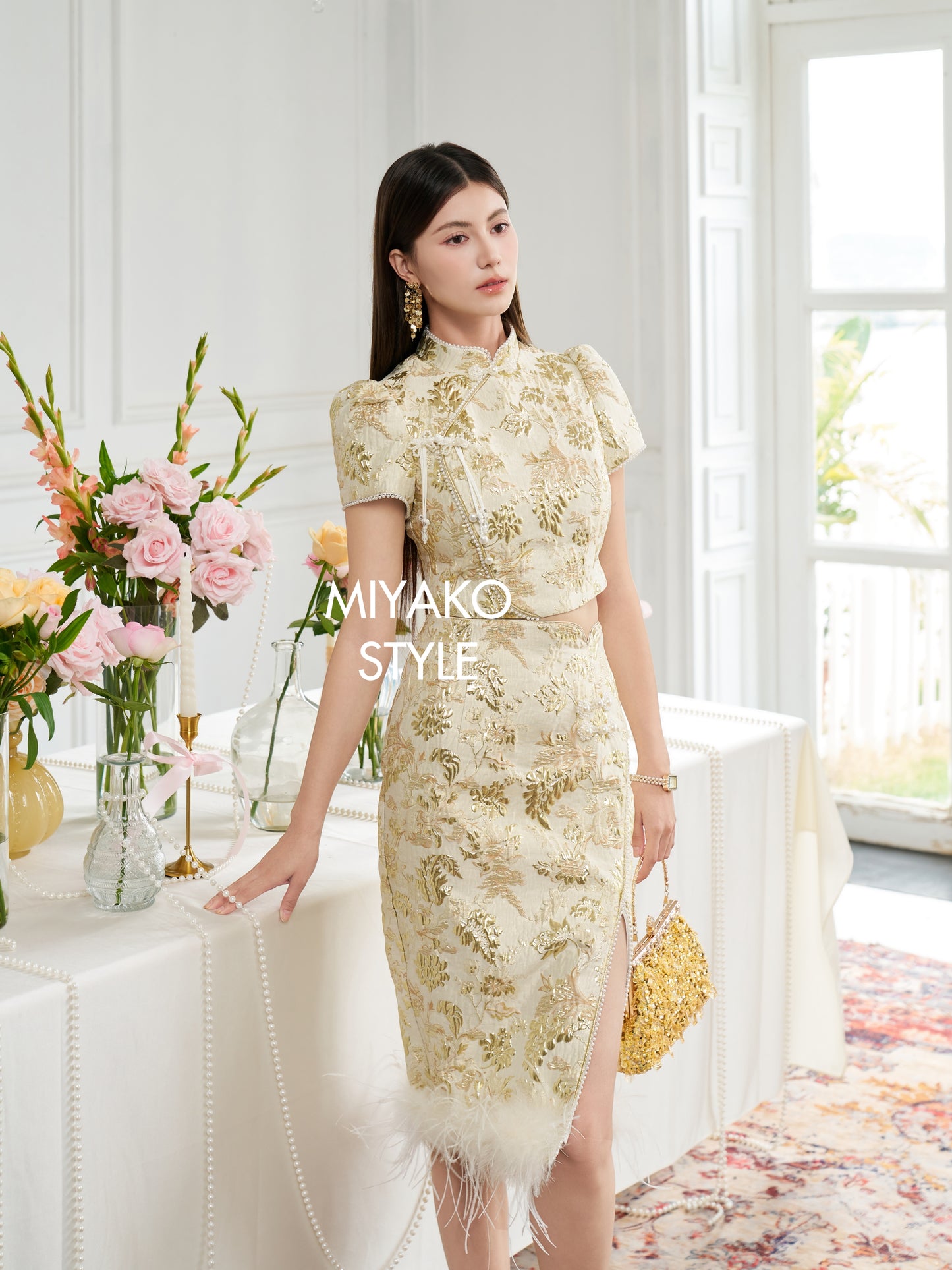 【春风得亿】Millions Premium Midi Skirt in Gold 金色女装半身长裙
