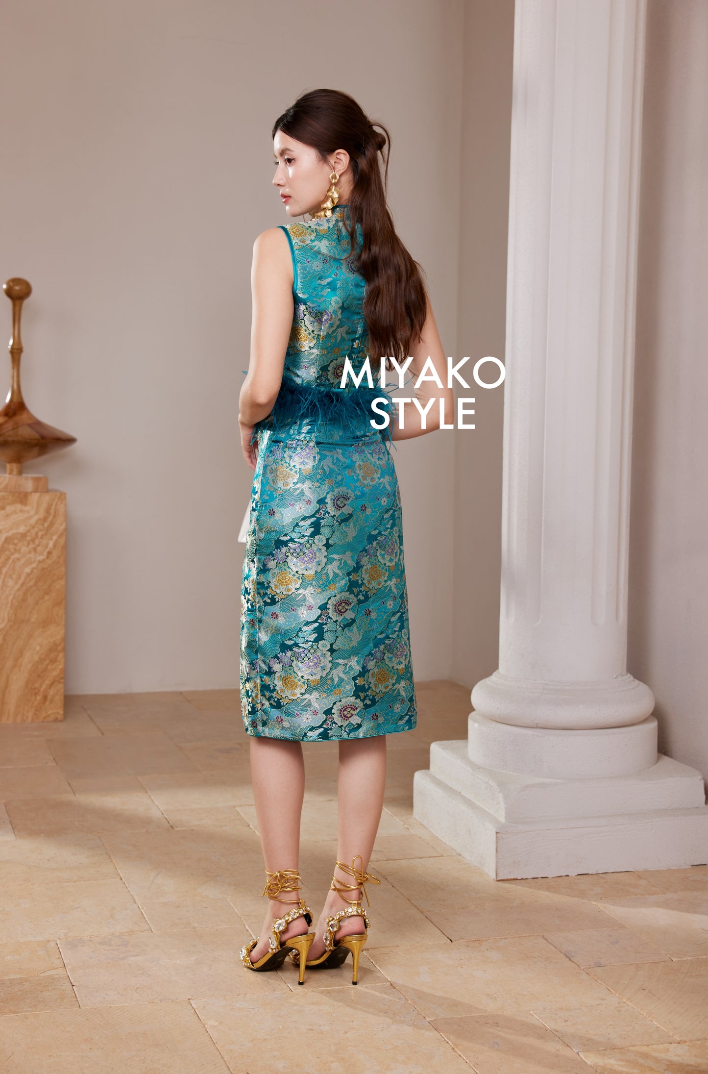 【名门望族】Noble Premium Midi Skirt in Peacock Blue 孔雀蓝女装半身长裙