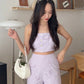 Summer Cotton Eyelet Cami Top in Purple