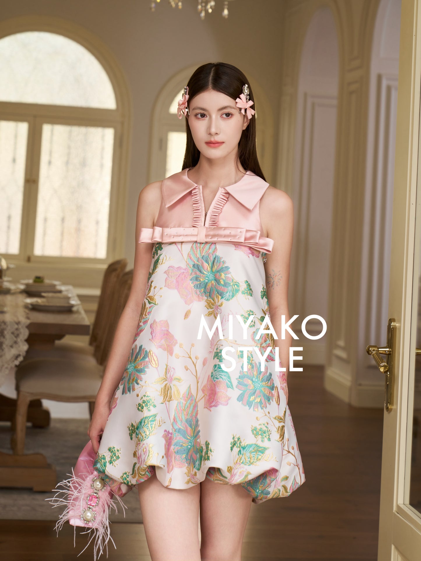 【百花齐放】Blossom Premium Detachable Sleeve Bubble Dress 女装连身裙