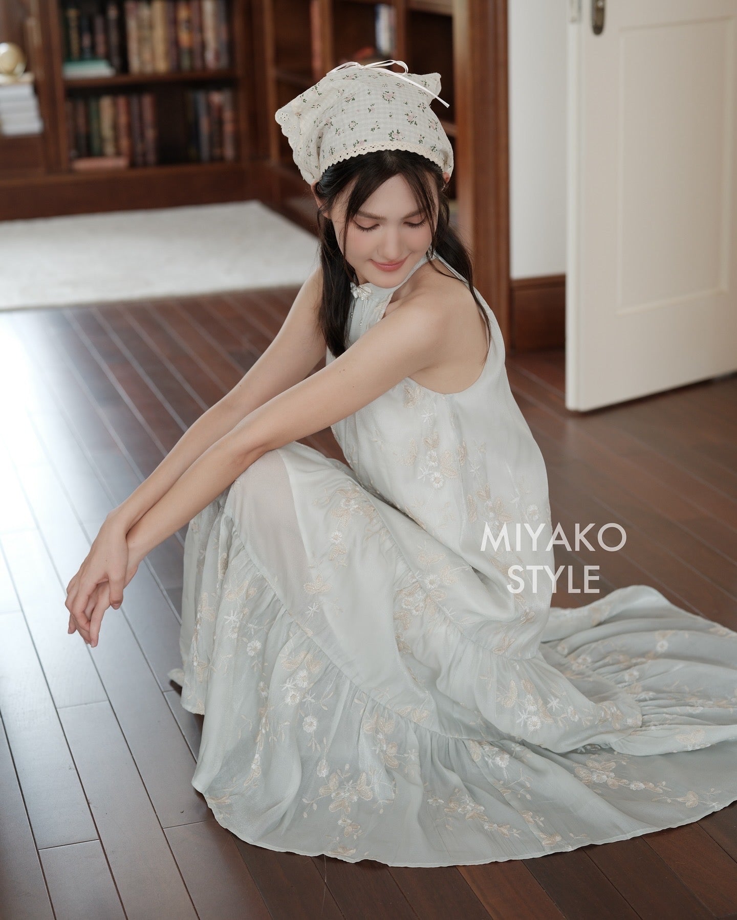 【花晨夕月】Hua Halter Long dress in mint 长款 薄荷绿连衣裙