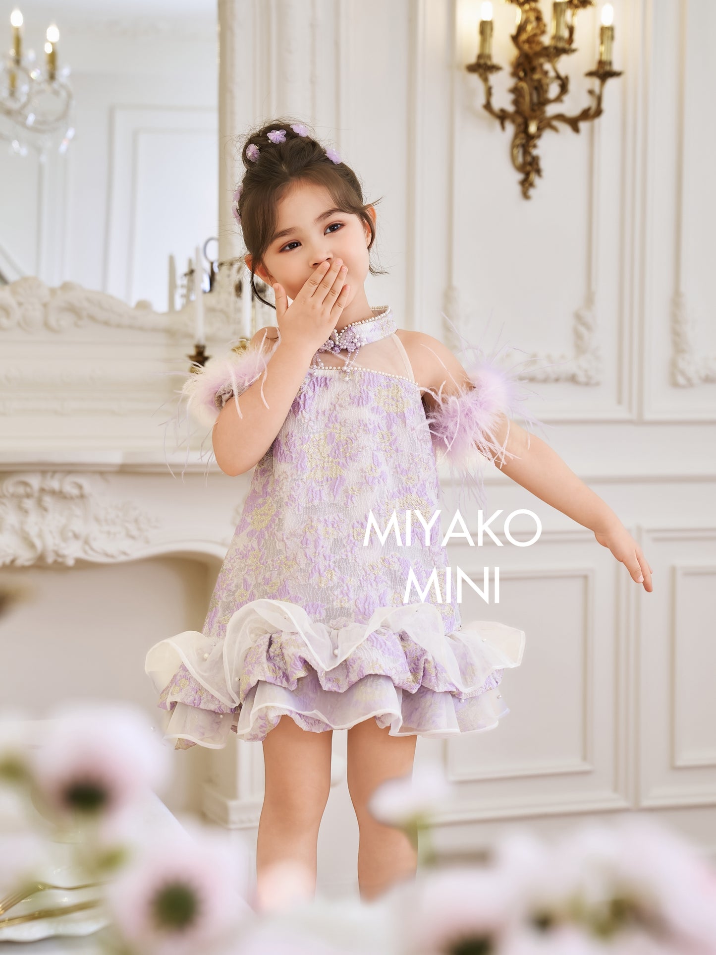 【紫属于你】Only You Detachable Fur Sleeve Girl Dress in Purple 小女孩连身裙