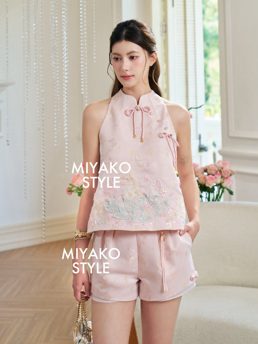 【花花世界】Fabulous Premium Embroidered Short in Pink 粉色女装短裤