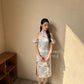 【珠光宝气】Flamingo premium cheongsam long dress in blue 蓝色长裙
