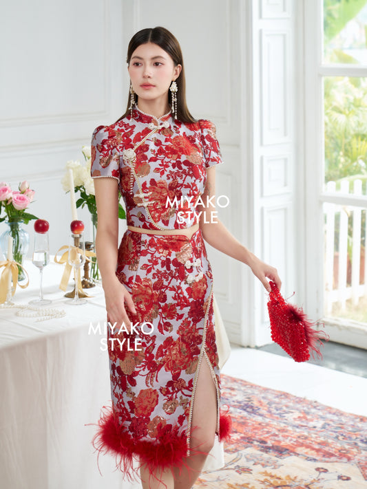 【春风得亿】Millions Premium Midi Skirt in Red 红色女装半身长裙