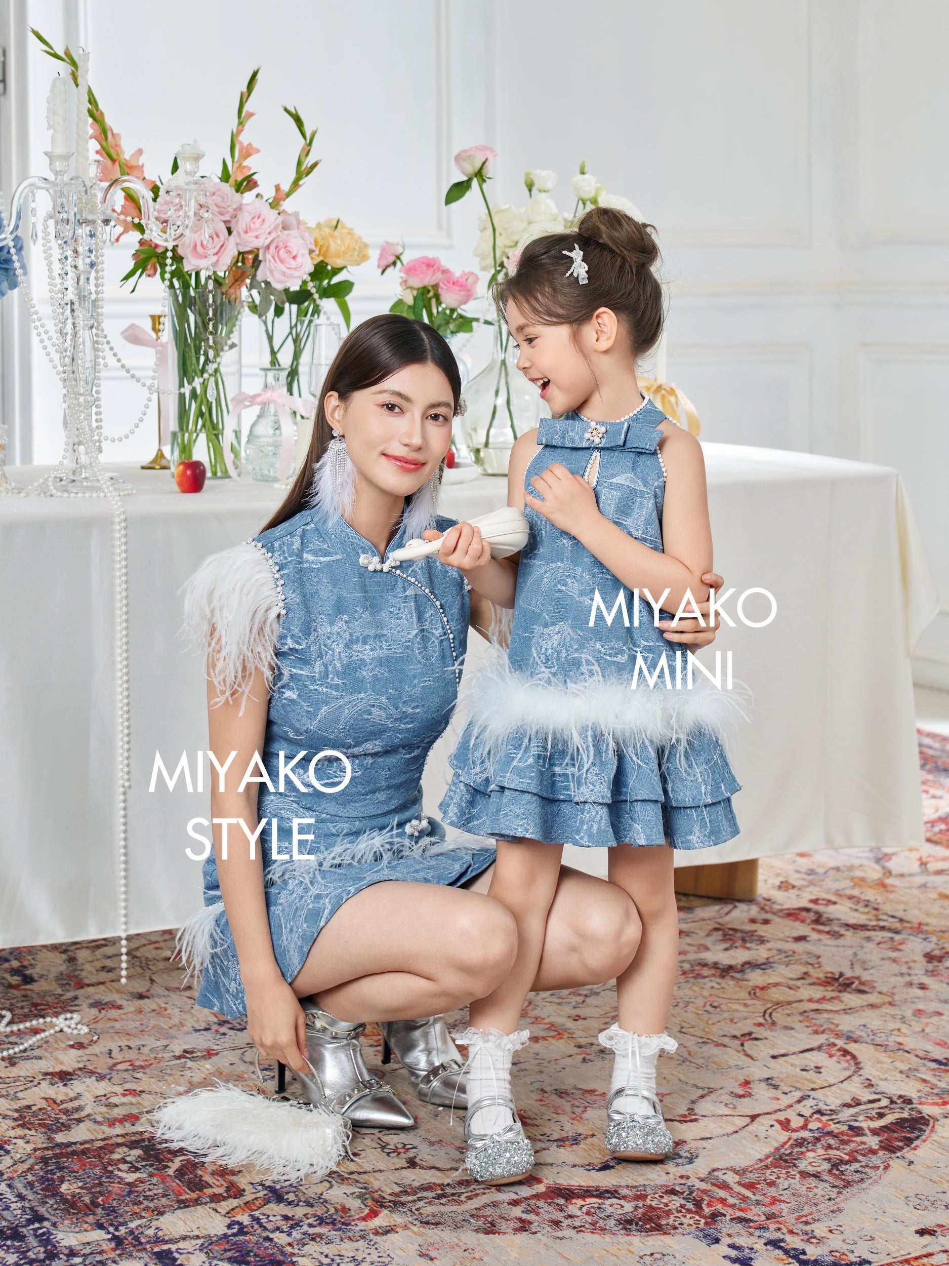 miki　ブルー 星光牛仔】Blink Denim Premium Mini Skirt Light 浅色女装短裙