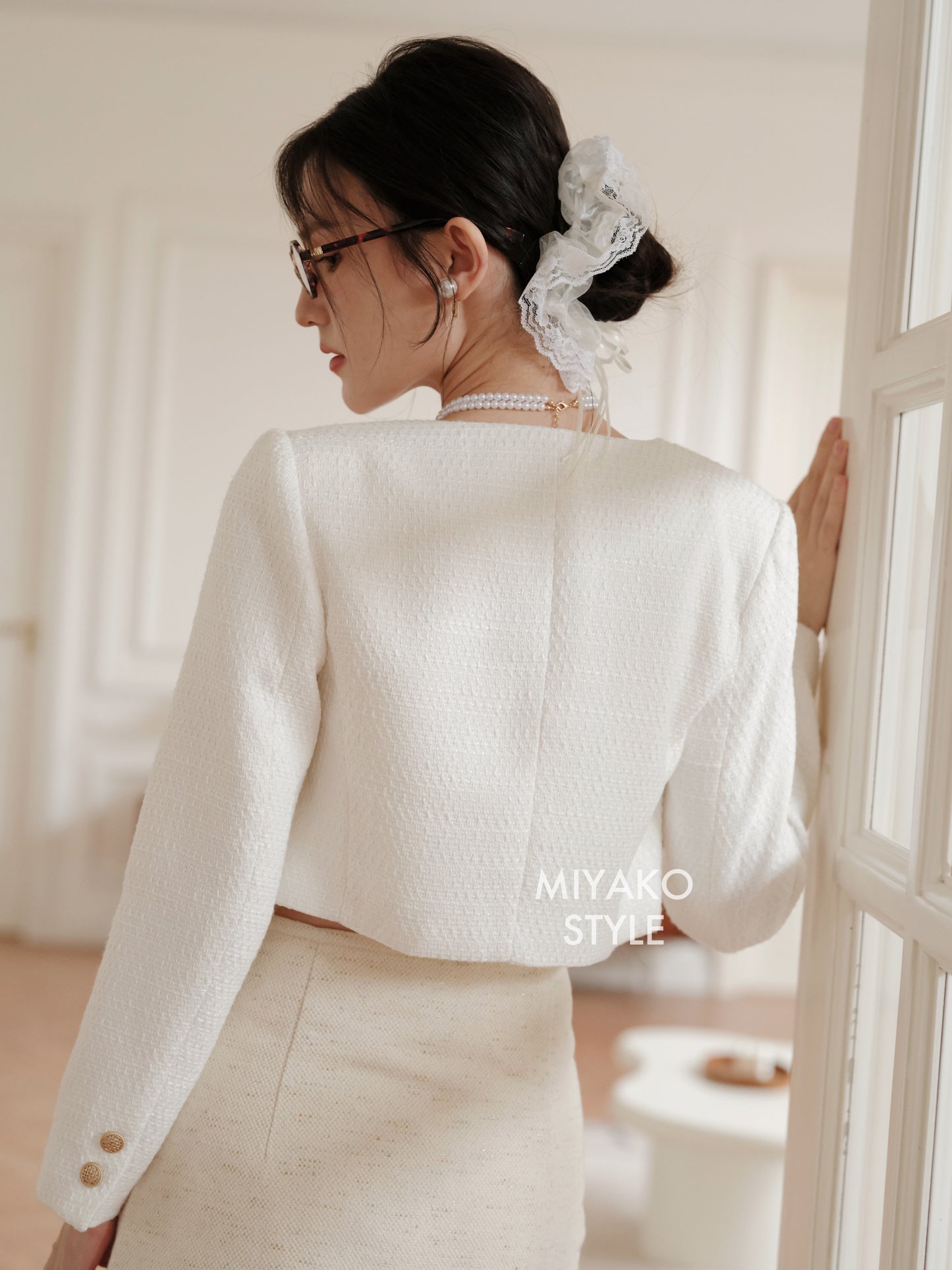 Coco Tweed Jacket in White