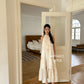 【花晨夕月】Hua Halter Long dress in beige 长款 杏色连衣裙
